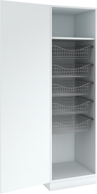 Garderobeskap med 5 trådkurver , bredde 40,50,60 cm