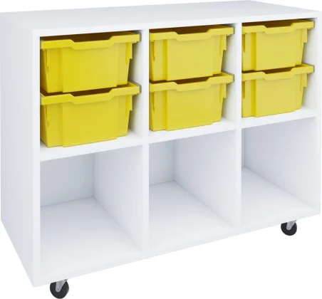 Box reol med 6 skuffer og 3 rom