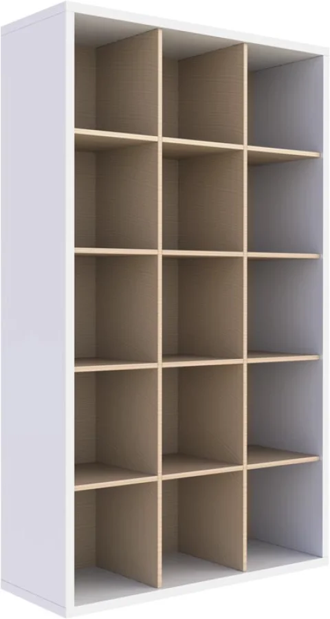 Doppio skjøtereol ekstra høy, 15 rom, uten endereol