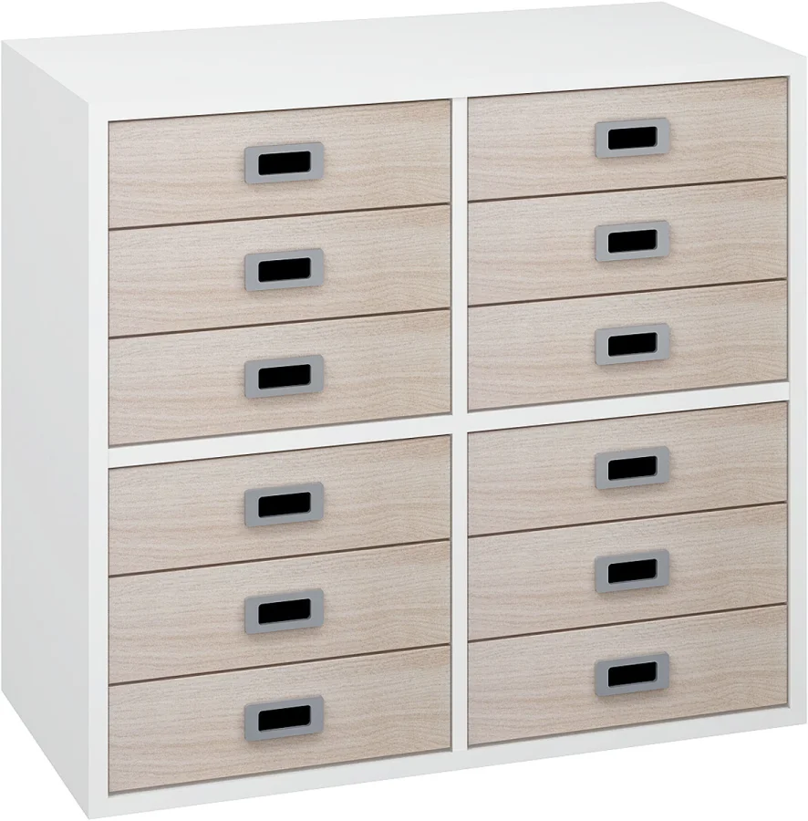 Mix XS reol med 12 lave skuffer