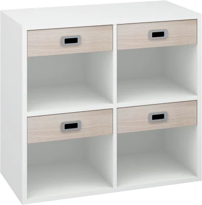 Mix XS reol med 4 lave skuffer og 4 rom