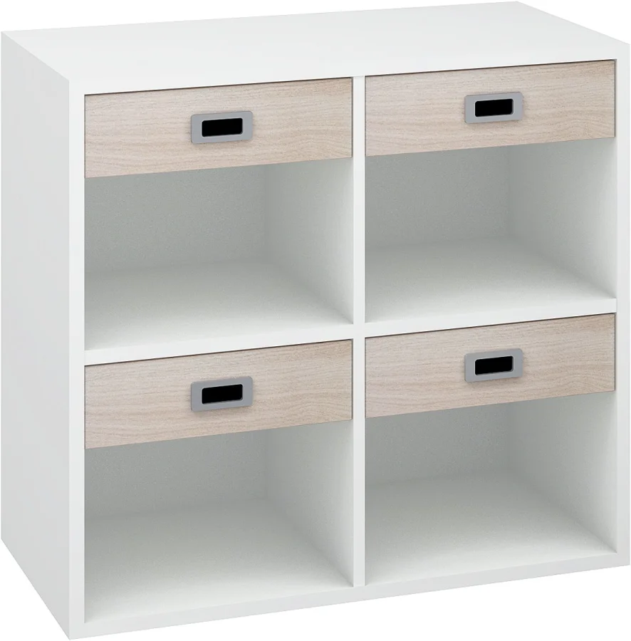 Mix XS reol med 4 lave skuffer og 4 rom